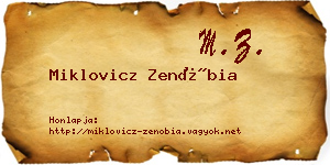Miklovicz Zenóbia névjegykártya